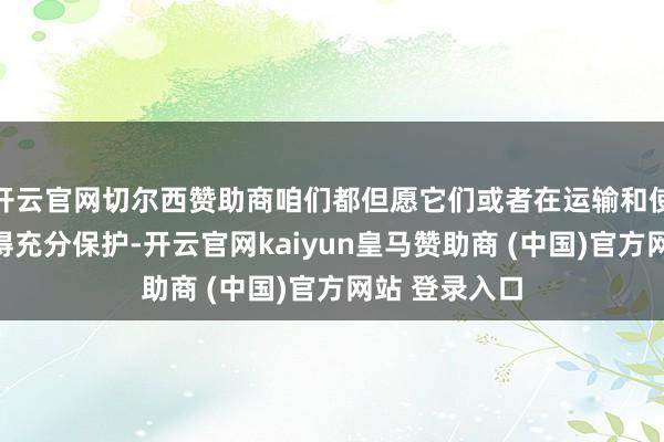 开云官网切尔西赞助商咱们都但愿它们或者在运输和使用经由中赢得充分保护-开云官网kaiyun皇马赞助商 (中国)官方网站 登录入口