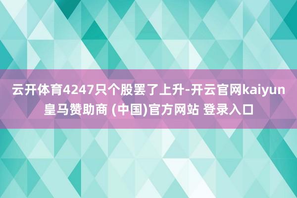 云开体育4247只个股罢了上升-开云官网kaiyun皇马赞助商 (中国)官方网站 登录入口