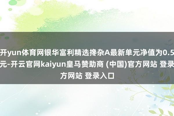开yun体育网银华富利精选搀杂A最新单元净值为0.5565元-开云官网kaiyun皇马赞助商 (中国)官方网站 登录入口